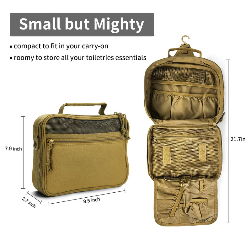 SMONT men's khaki toiletry bag and women's pink toiletry bag set.