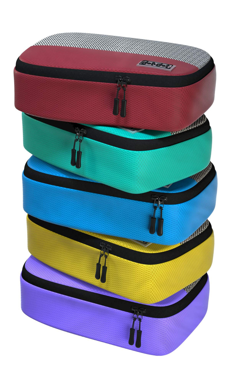 Purple 5pc Large Packing Cubes+Multi-colored 5pc Small Packing Cubest