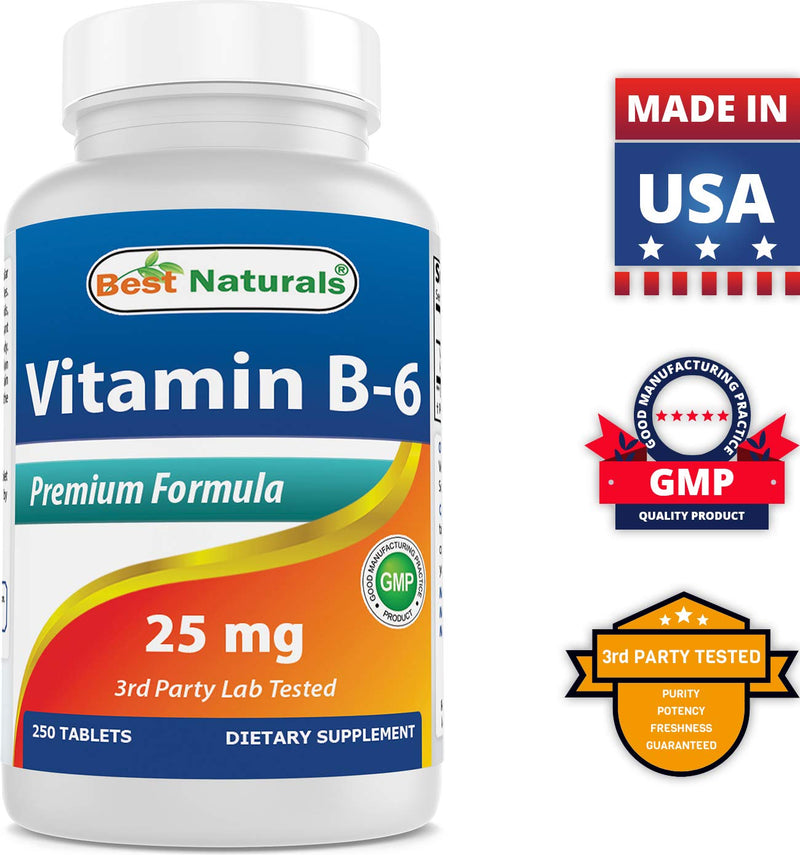Best Naturals Vitamin B2 (Riboflavin) 400mg & Vitamin B-6 25 Mg