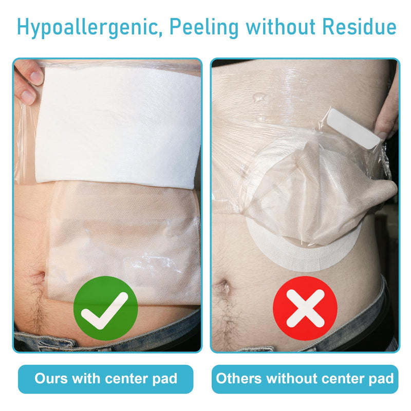 [Australia] - 25 Pcs Waterproof Ostomy Bag Shower Cover 10"x10", Stoma Bath Protector Shield Film Adhesive Dressing Bandage for Ostomy Supply Guard Accessory 