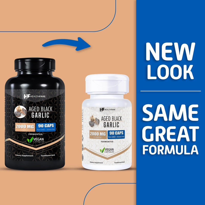 [Australia] - Fermented Black Garlic Extract Dietary Supplement 2000mg | 90 Caps | Maximum Strength | Non-GMO | Gluten Free 90 Count (Pack of 1) 