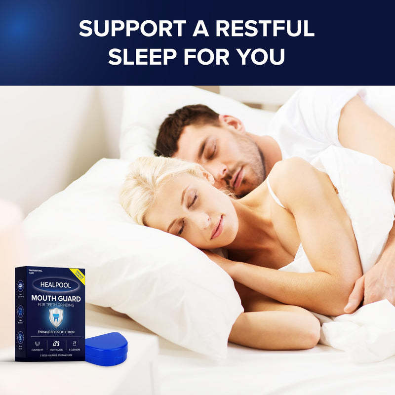 [Australia] - Mouth Guard for Grinding Teeth at Night, Dental Guard for Clenching Teeth, Anti-Bruxism Night Guard, Moldable Mouth Guard for Sleep, Comfortable/Professional Fit, TMJ & Jaw Pain Protection, 2 Guards 