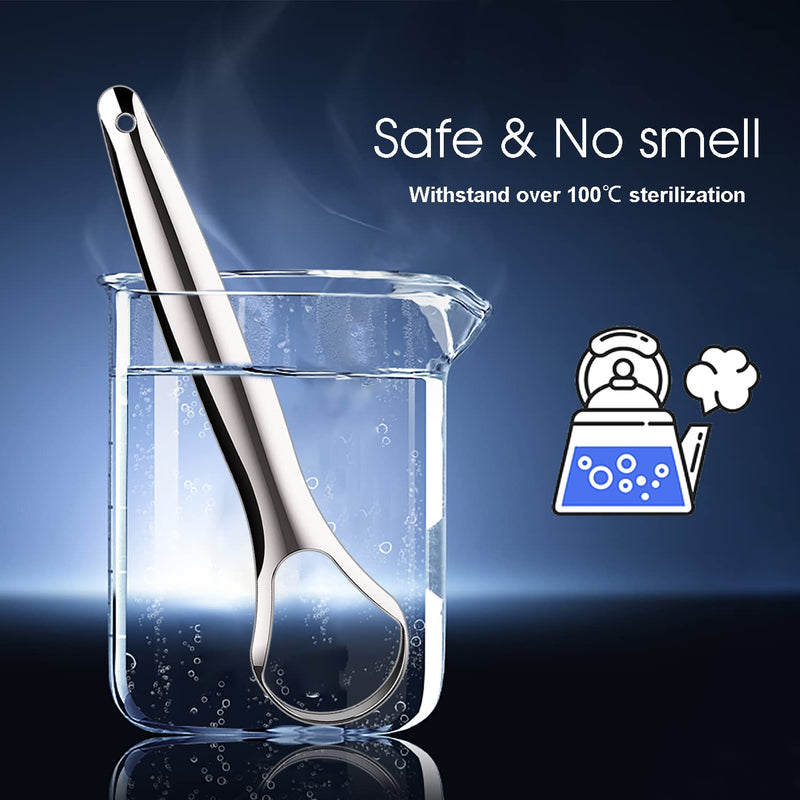 [Australia] - Metal Tongue Scraper with Travel Case, Easy to use Tongue Scraper for Adults, 100% Stainless Steel Tongue Cleaners For Oral Care, Fight Bad Breath, Professional Tongue Brush to Fresh Breath 