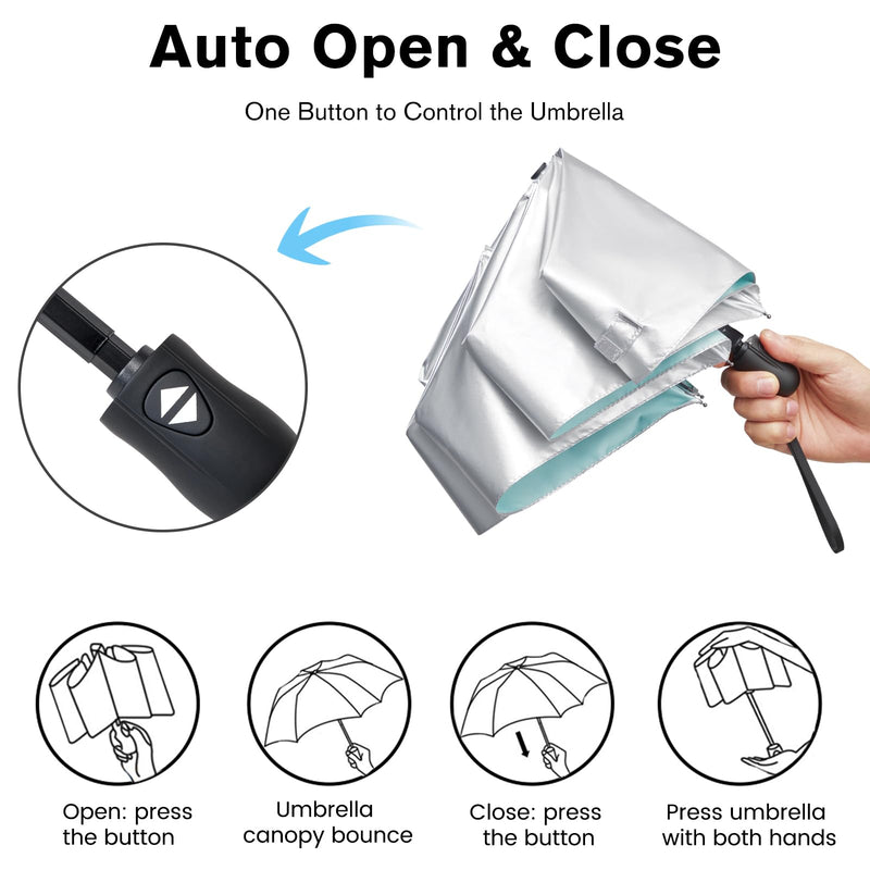 G4Free 40 Inch Mini Ultralight Umbrella + 46 Inch Mini Travel Umbrella with Retractable Handle
