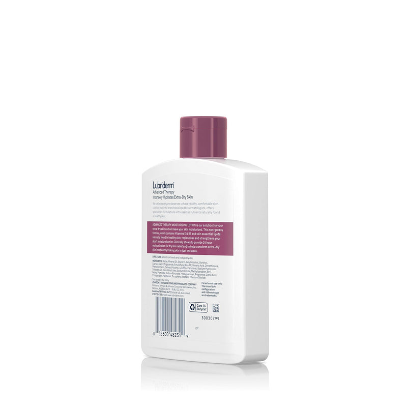 Lubriderm Advanced Therapy Moisturizing Lotion with Vitamins E and B5, Deep Hydration for Extra Dry Skin, Non-Greasy Formula, 6 fl. oz 6 Fl Oz (Pack of 1)