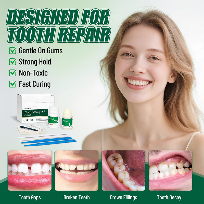 [Australia] - Zinc Oxide Eugenol Cement Dental kit for Fixing Temporary Crowns and Bridges, Keeping Your Smile Intact, Temporary kit 