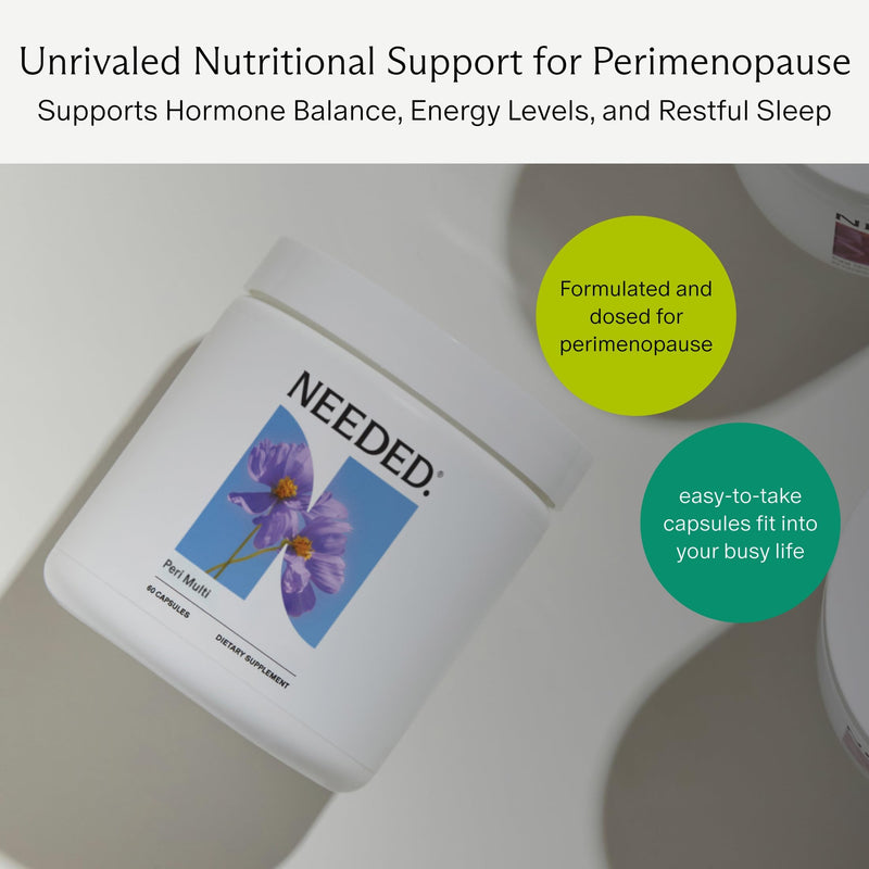 Needed. Perimenopause Supplement for Women, 30 Servings | Perimenopause Multivitamin for Women with Vitamin B12, Vitamin D, Magnesium & Choline Unflavored 14 Ounce (Pack of 1)