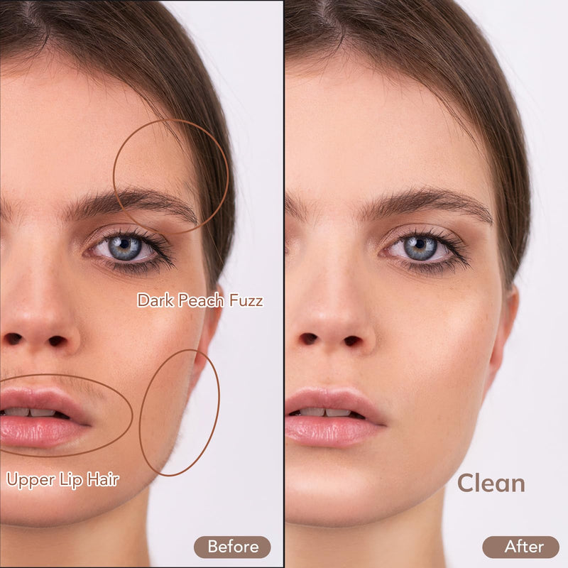 [Australia] - PELCAS Electric Dermaplaning Tool for Face with LED Light, Mini Facial Dermaplaning Razor Kit, Painless 3 Speeds Facial Peach Fuzz & Hair Removal at Home for Women with 6 Blades Off White 