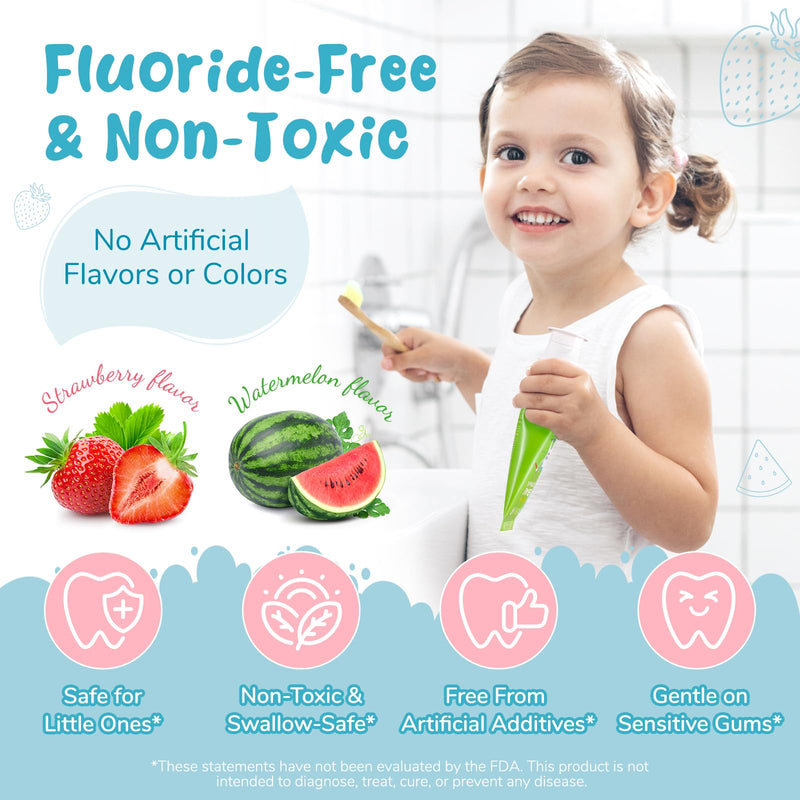 [Australia] - Kids Toothpaste, Cavity and Enamel Protection, Strawberry and Watermelon Flavor, Toddler Toothpaste with Low Fluoride, for Children Ages 2 and Up 