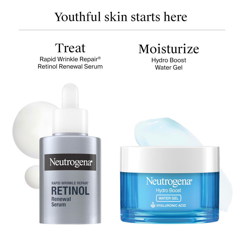 Neutrogena Rapid Wrinkle Repair Retinol Renewal Serum, 1 fl oz | Lightweight Anti-Aging Facial Serum, Dullness & Dark Spots 1.7 Fl Oz (Pack of 1)