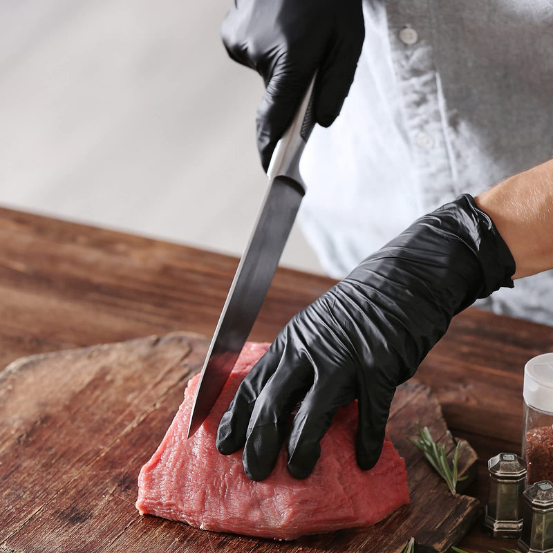 [Australia] - Schneider Black Vinyl Exam Gloves, 4 mil, Disposable Latex-Free Plastic Gloves for Medical, Cooking & Cleaning, 100-ct Box Large (Pack of 100) 