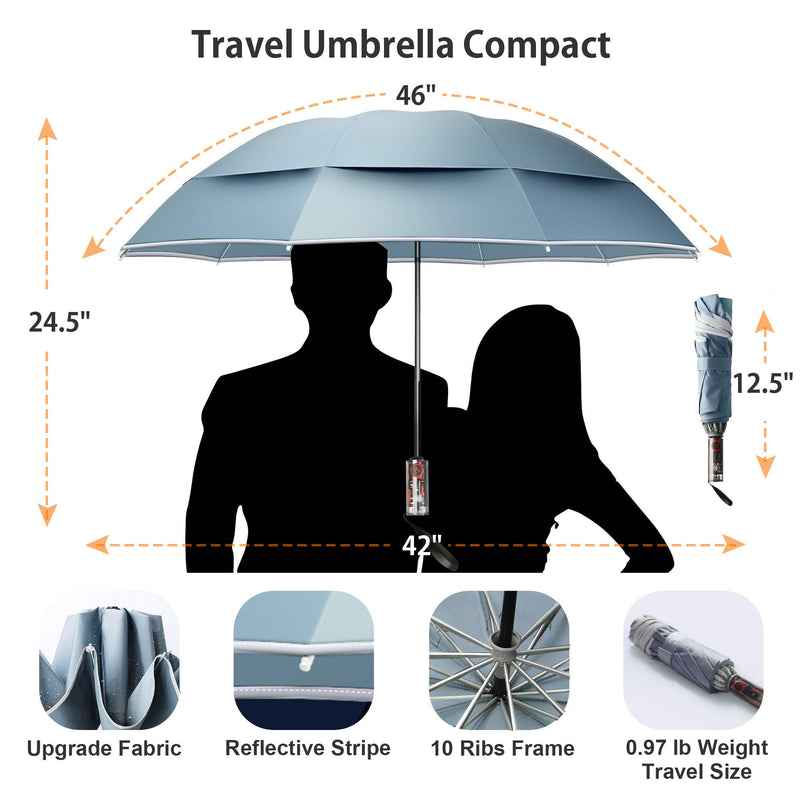Urvoix Compact Umbrella Windproof - Double Canopy Vented