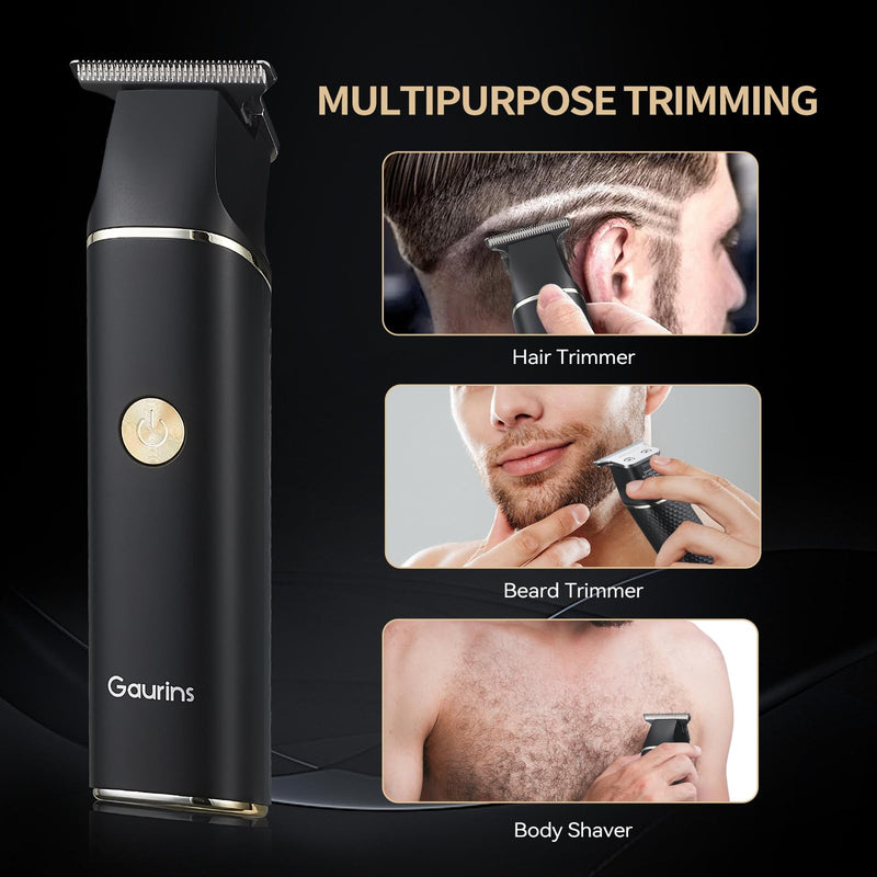 Hair Trimmer for Men, Beard Trimmer for Men Professional, Electric Razor Shavers Zero Gapped T Blade Edgers Liners, Barber Clippers for Hair Cutting Mustache Facial with LCD Display Gifts for Men Black