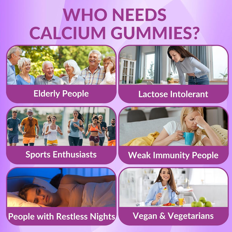 Calcium Gummies, Calcium Supplement for Women, Calcium Magnesium Zinc | Calcium with Vitamin D3 K2, Potassium for Bone, Muscle & Immune, Sugar Free, Vegan 60 Count (Pack of 2)