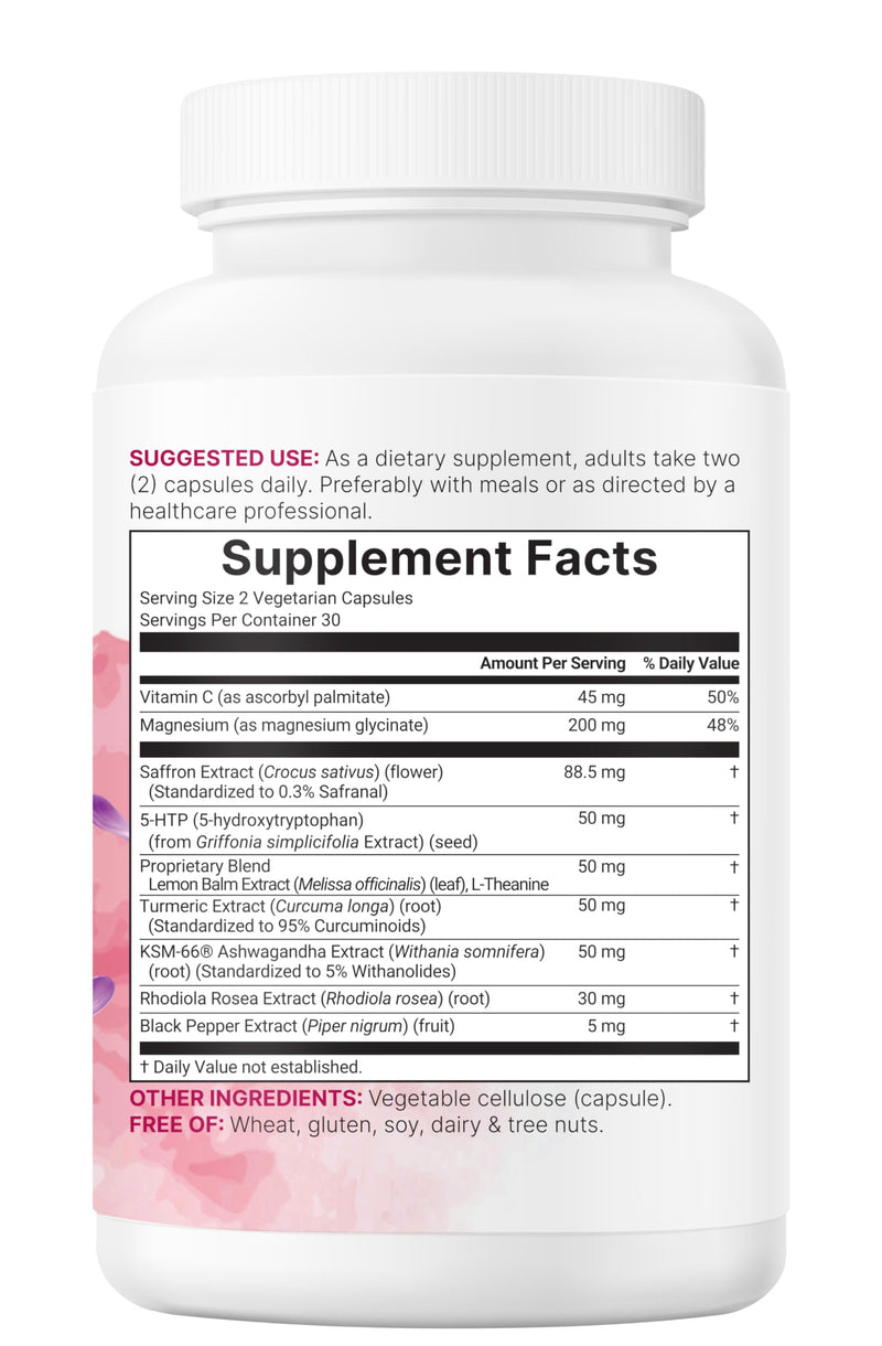 Micro Ingredients Saffron+ Advanced Supplements, 60 Vegetarian Capsules | 10-in-1 with Saffron Extract, Magnesium Glycinate, Turmeric Curcumin, KSM-66 Ashwagandha & Vitamin C. Filler-Free, Non-GMO.
