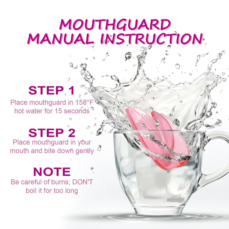 [Australia] - Mouth Guard for Grinding Teeth at Night, Moldable Mouthguard for Women, Upgraded Night Guards for Clenching Teeth, Pack of 4 Pink Bite Dental Guards for Bruxism, 2 Sizes with One Travel Case 4 Units for Women 