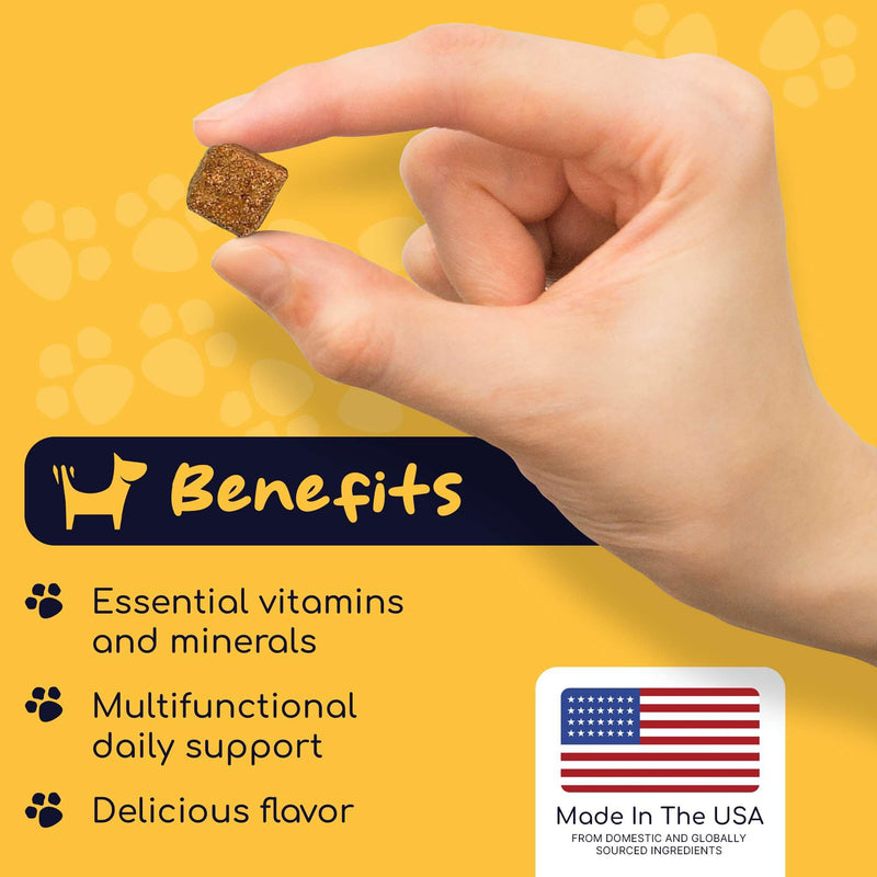 Dog Multivitamin Supplement - 120 Soft Chew Dog Vitamins and Supplements with Omega, Probiotics, Glucosamine, and More - for Small, Large, and Senior Dogs - PawsPlanet Australia