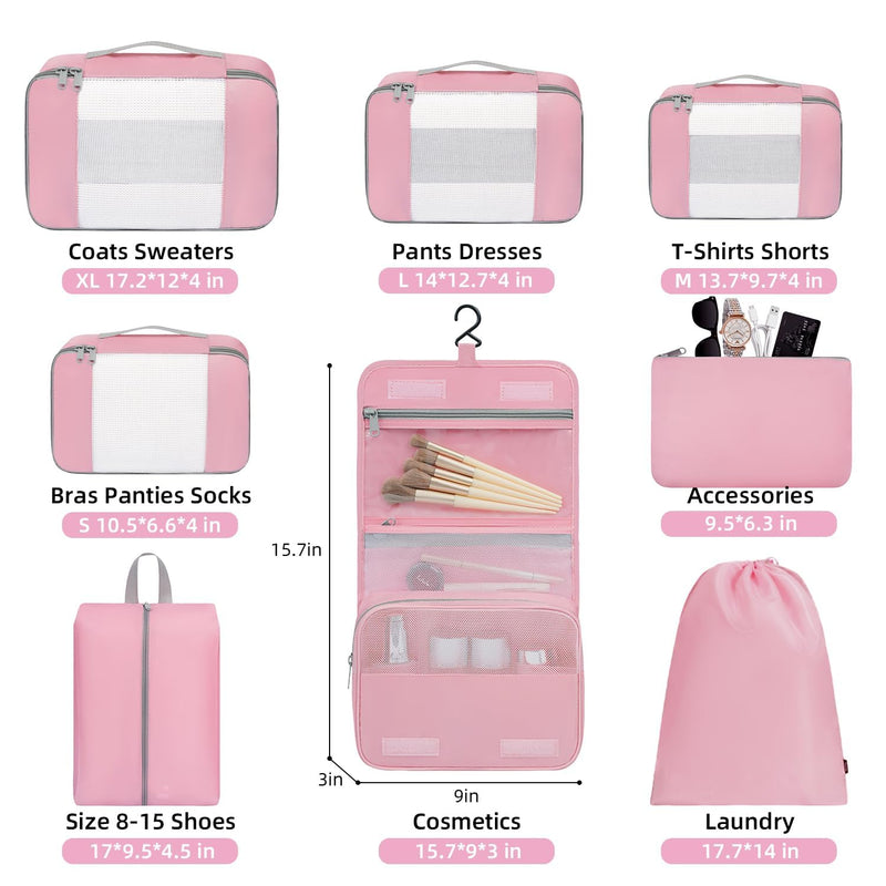 BAGAIL 17 Set Packing Cubes and Digital Luggage Scale