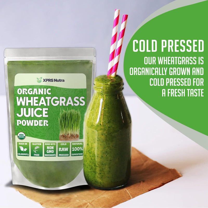 [Australia] - XPRS Nutra Organic Wheatgrass Juice Powder - Sustainably Grown - Instant Wheat Grass Juice Powder Made from Concentrated Juice - More Potent Than Organic Wheatgrass Powder - 16 Ounce 16 Ounce (Pack of 1) 