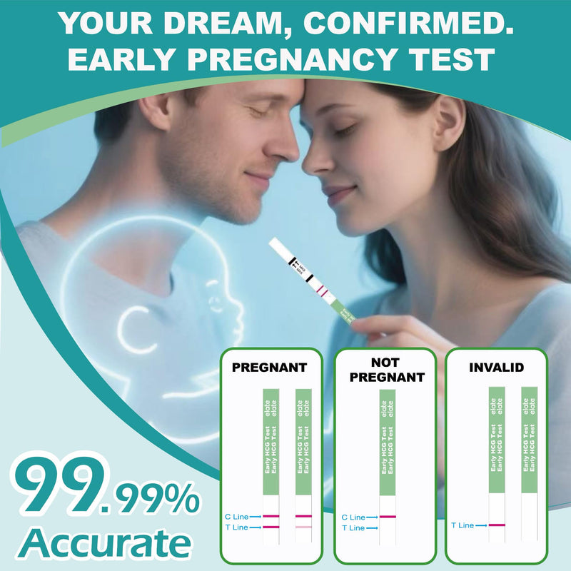 Elate Pregnancy Test Strips 10 MIU/ml High Sensitivity, 100 Count | Early Detection HCG Test, 99.99% Accurate Results, 6 Days Sooner 100-Pack