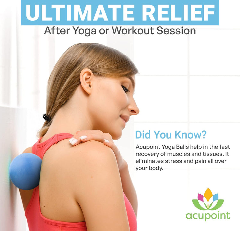 [Australia] - Physical Massage Therapy Ball Set - Ideal for Yoga, Deep Tissue Massage, Trigger Point Therapy and Myofascial Release Physical Therapy Equipment Blue 
