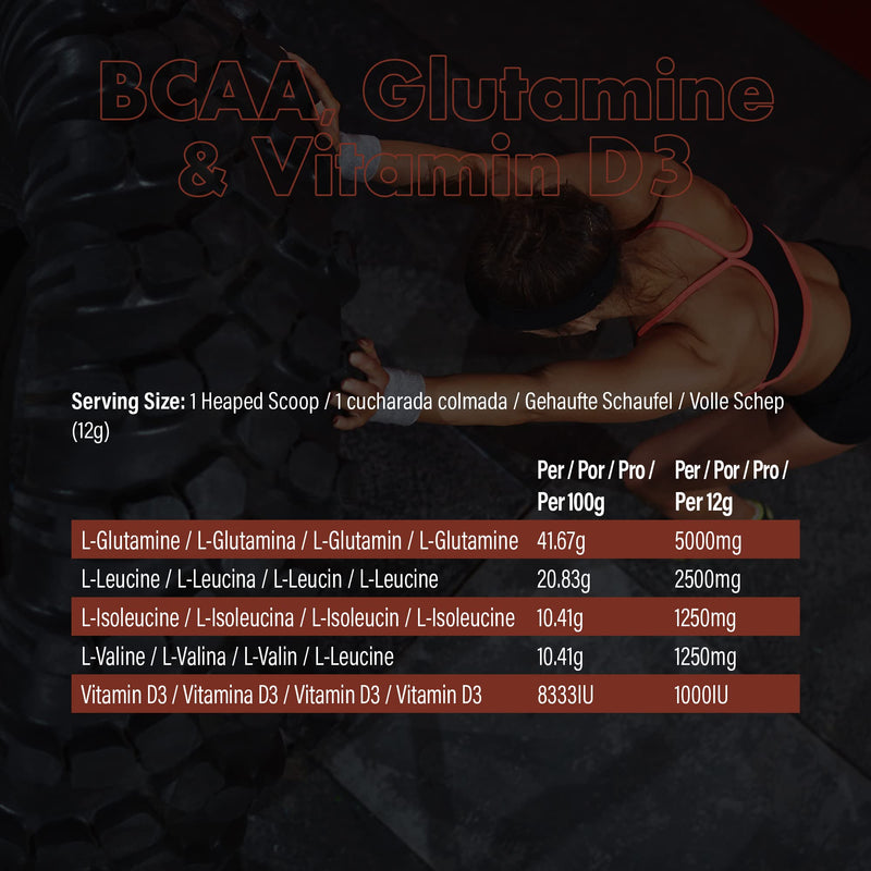 NXT Nutrition BCAA, Glutamine & Vitamin D | BCAAs Amino Acids with Vitamin D3 and L-Glutamine - for Recovery, Gut Health and Muscle Protein Synthesis | 360g - 30 Servings (Cola)