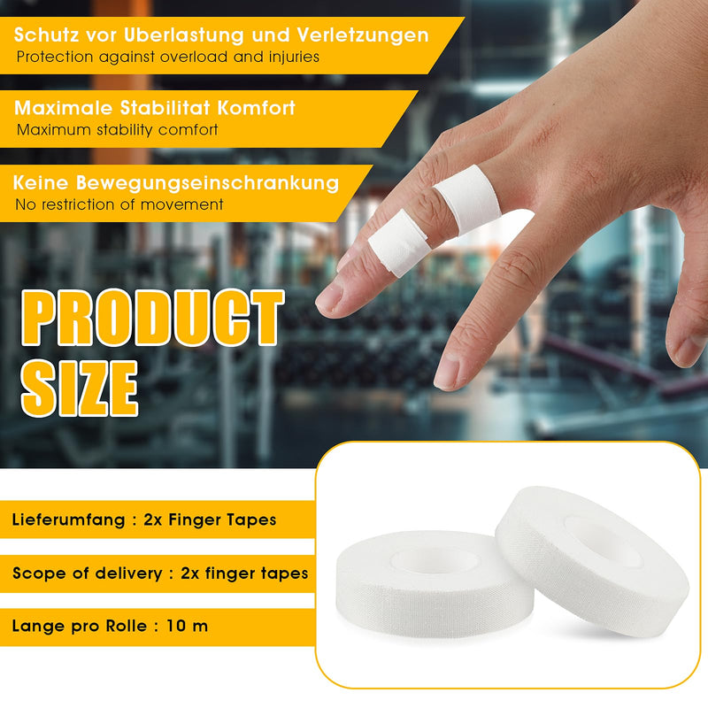 [Australia] - Finger Tape, White Extra Strong 0.6-Inch x 32-feet Athletic Tape for Fingers Feet Sweat Volleyball Finger Tape for Outdoor Sports Climbing Football (2) 2 Pcs 