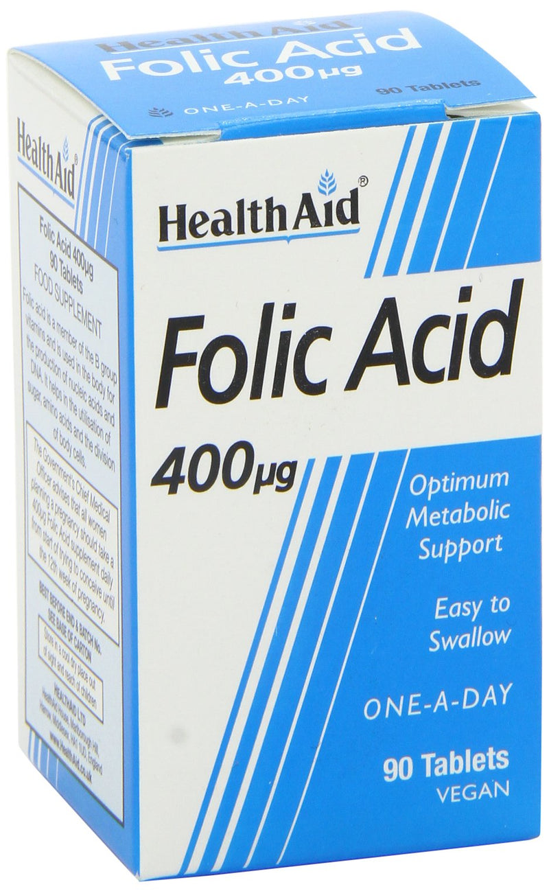 HealthAid Folic Acid 400g - 90 Tablets 90 count (Pack of 1)