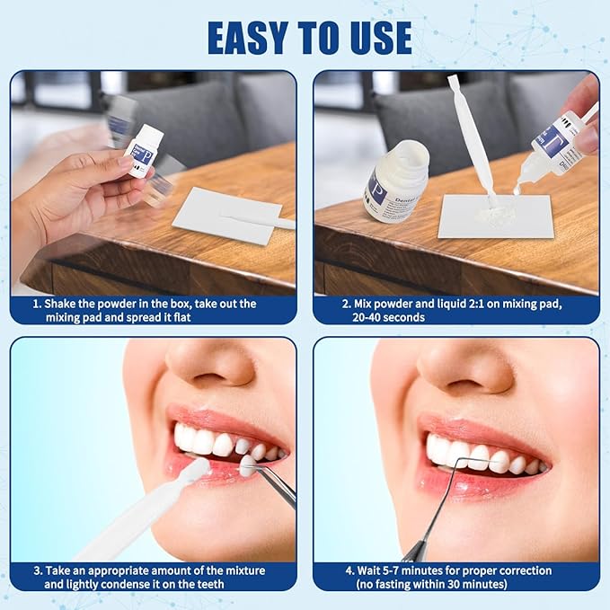 [Australia] - Teeth Repair kit,Tooth Filling Kit for Repair The Broken Teeth Gaps Crowns &Bridges Dental Care kit-A05 