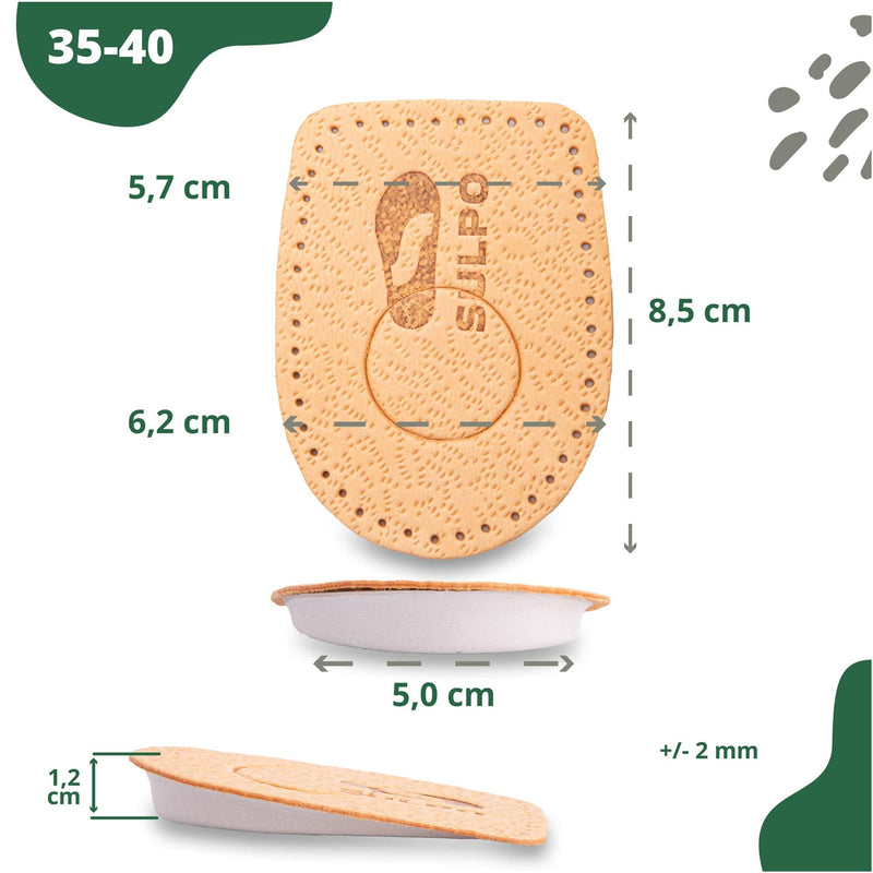 [Australia] - SULPO 2 pairs of heel spur heel cushions - insoles for shoes - heel spur insoles made of leather and latex foam - pain relief - Achilles tendon insoles - heel cushion for men and women beige heel spur 35-41 