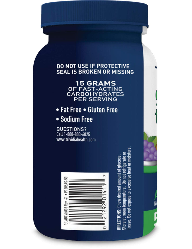 [Australia] - TRUEplus® Glucose Tablets, Assorted Flavor (Grape, Raspberry, Orange) - 50ct Bottle (1) 50 Count (Pack of 1) 