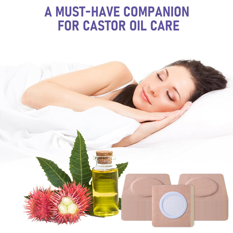 [Australia] - 40Pcs Disposable Castor Oil Belly Button Patch | 3.15"*3.15" Highly Absorbent | Self-Adhesive Castor Oil Pack Wrap for Neck/Shoulders/Knees | No Wash | Organic Cotton | Anti-Seepage 1 Count (Pack of 40) 