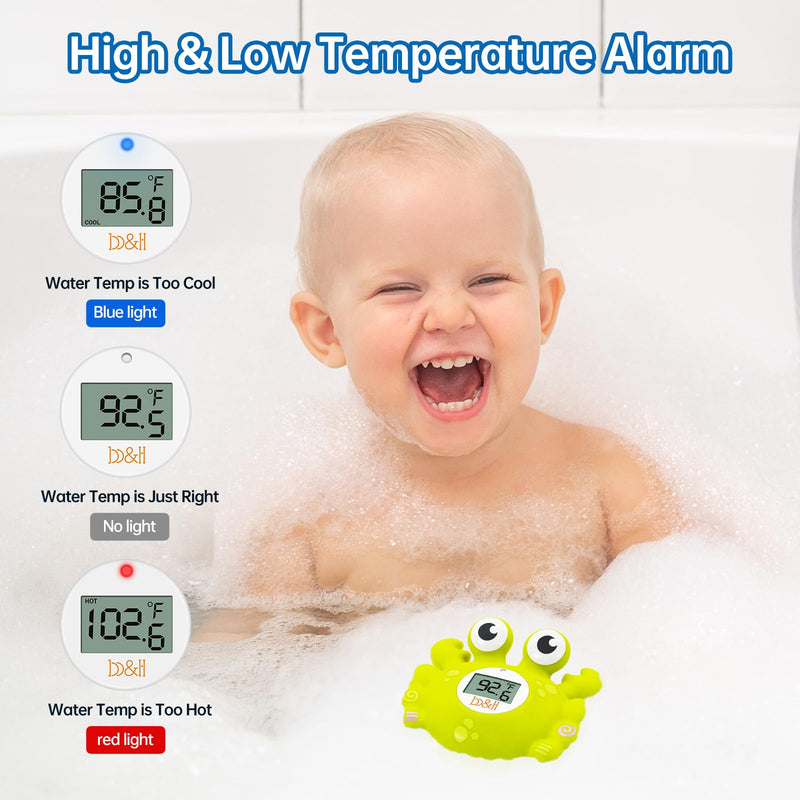 b&h Baby Safe Floating Bath Thermometer, Baby Bath and Room Thermometer, Fast and Accurate Water Readings, Baby Bath Time Toy Green