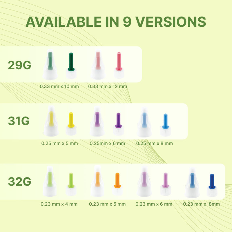[Australia] - Droplet Pen Needles, 32G 4mm, Diabetic Needles for Insulin Injections, 100ct Box, Compatible with Most Pen Injectors 32G x 4mm 