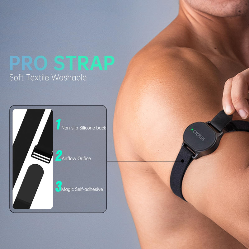 [Australia] - CYCPLUS Heart Rate Monitor Armband,Bluetooth 5.1 ANT+ HR Monitor with HR Zone LED Indicator, IP67 Waterproof, Use for Running Cycling Gym and Other Sports (2025 Upgraded Model) 