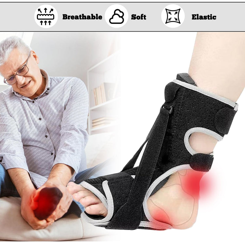 [Australia] - Plantar Fasciitis Night Splint: 2025 Adjustable Upgraded Planters Facetious Relief Brace Plantar Fasciitis Relief Achilles Tendonitis Night Splint for Plantar Fasciitis(black-A) black 