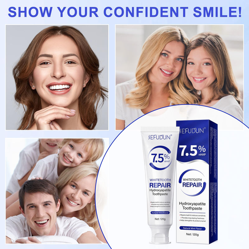 [Australia] - 2 Pack Hydroxyapatite Toothpastes for Enamel Protection and Tooth Strengthening (4.23 Oz), Fluoride-Free Formula with Gentle Mint, for Sensitive Teeth, Daily Protection, Long-Lasting Fresh Breath 