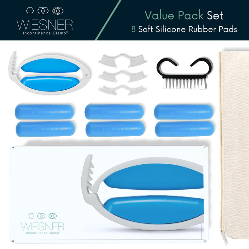 [Australia] - Wiesner Incontinence Clamp Value Pack Kit = Wiesner Clamp + Replacement Pads - Wiesner Male Incontinence Clamp - 3 Adjustable Sizes - Comfort & Confidence All Day Long - Best Penile Clamp! 