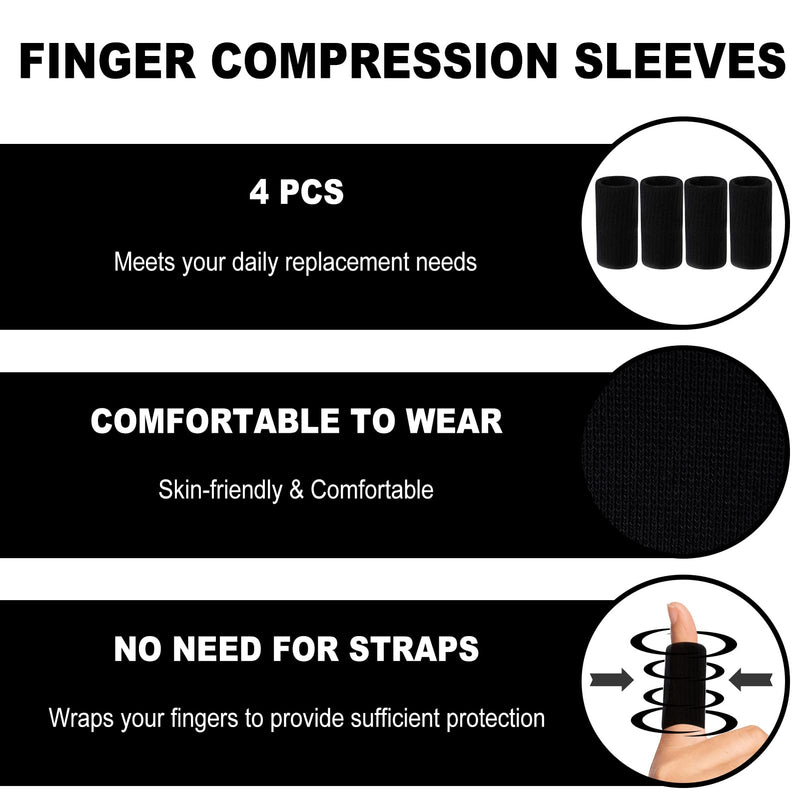 [Australia] - 10Pcs Oval Finger Splints & Sleeves Kit, 6 Graduated Trigger Finger Splint & 4 Finger Sleeves for Trigger/Mallet/Arthritis/Straightening, Finger Brace Support for Thumb/Middle/Ring/Index/Pinky(Size 4,5,6,7,8,9) Size 4,5,6,7,8,9 (with Sleeves) 
