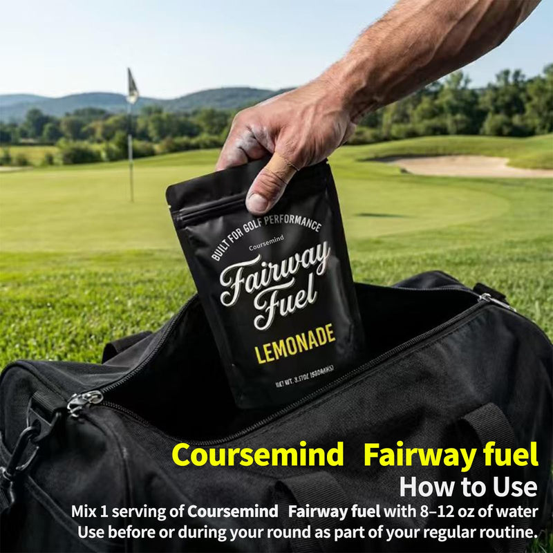 Coursemind Fairway Fuel Golf Electrolyte Drink Mix Powder, Hydration Formula with B Vitamins, Sports Performance Beverage for Golfers, Lemonade Flavor, 18 Servings Lemon