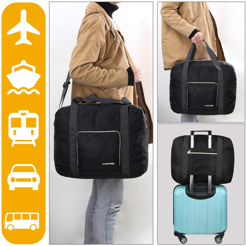 F.FETIVIN Foldable Travel Duffel Bag Floral Weekender Overnight Bag for Women Girls carry on Luggage Bag