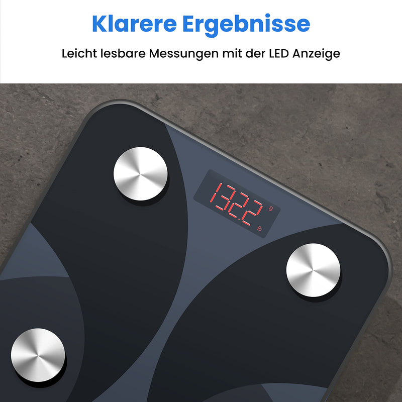 [Australia] - ETEKCITY body fat scales, digital personal scales with APP, personal smart scales with body fat and muscle mass, Bluetooth body analysis scales for BMI, protein, 180 kg/400 lb, black 