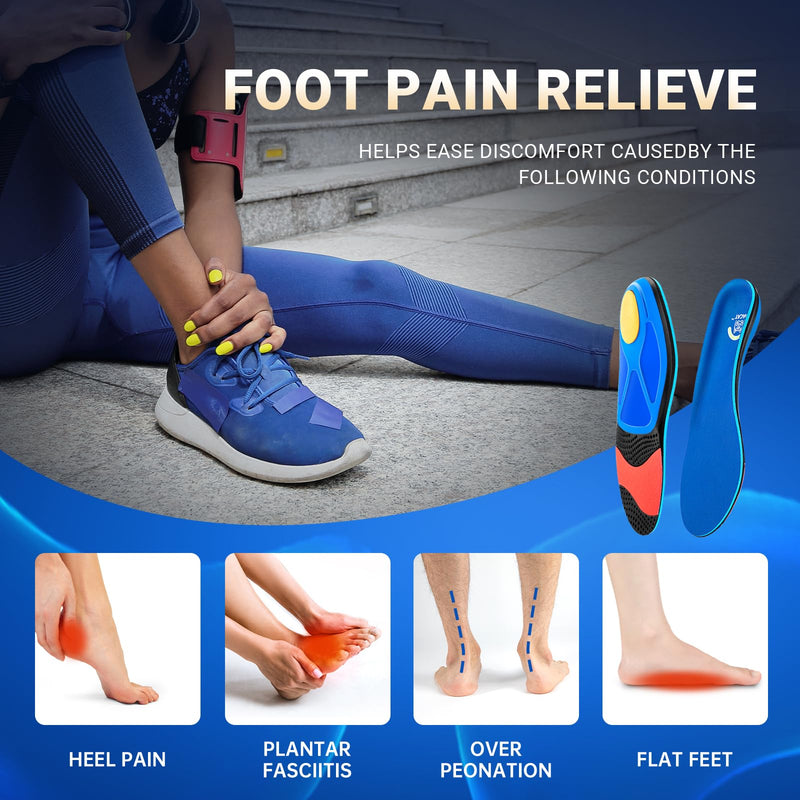 [Australia] - DACAT orthopedic insoles, heel spur insoles, shoe insoles, arched splayfoot for plantar fasciitis, flat feet, work shoes, insoles, sports for men and women, EU (41-42), blue, EU (41-42), 27.0 cm 