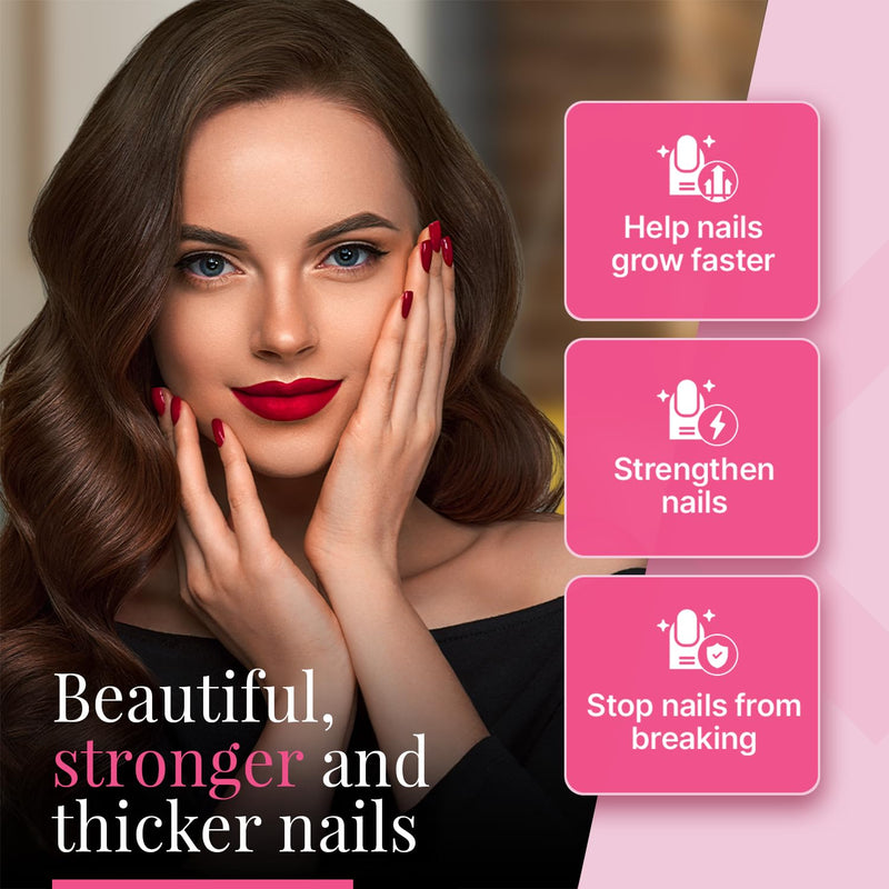 Advanced Biotin Hair Growth Vitamins - Hair Skin and Nails Vitamins for Women - Lab Tested Biotin Supplement 10000 mcg + 18 Key Beauty Ingredients - Internal Youth