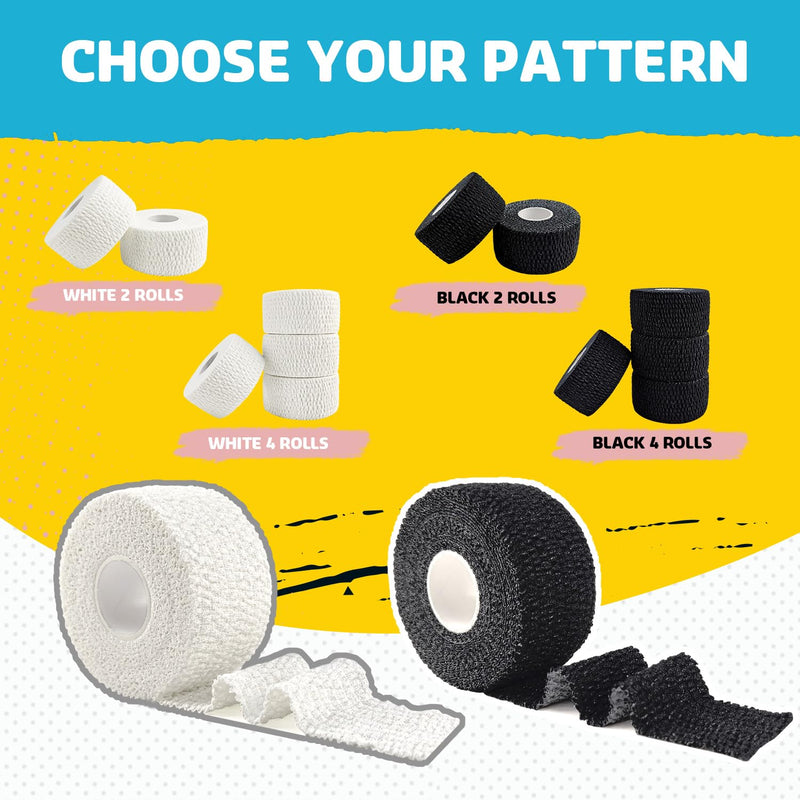 Athletic Grip Tape - Weightlifting Thumb Tape, Hook Grip Tape 4-Pack for Powerlifting, Cross Training (1.5in x23ft White) 4 rolls