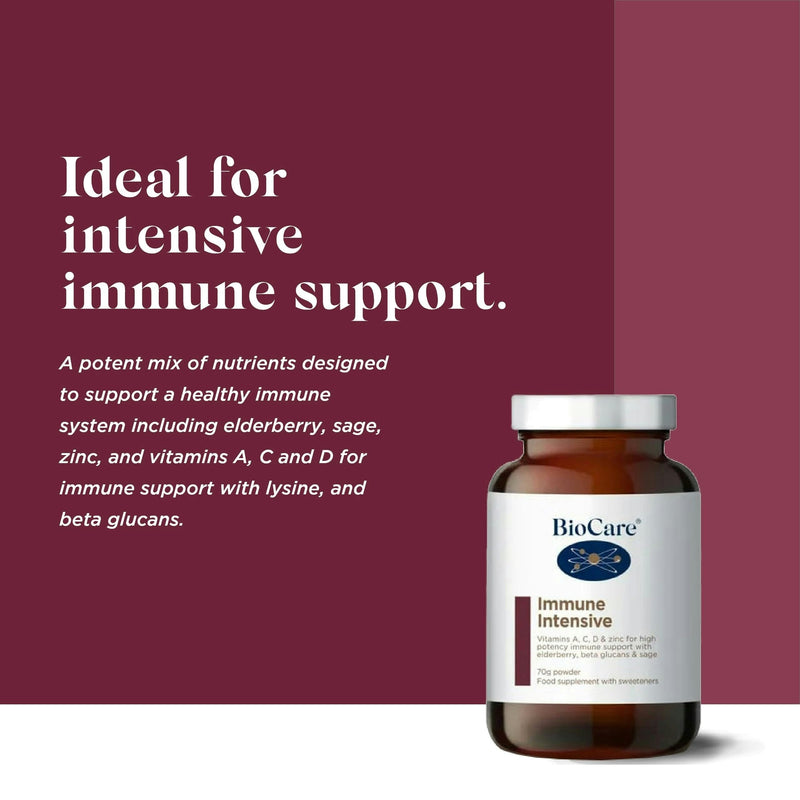 BioCare Immune Intensive - High Strength Powder with Vitamins A, C, D, Zinc & Magnesium - for Energy & Immune Support - 70g