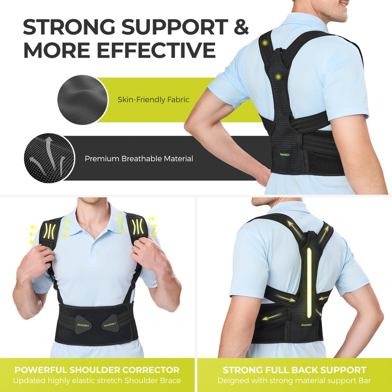 [Australia] - Posture Corrector for Women and Men, Adjustable Upper Back Brace for Posture Hunchback Support and Providing Pain Relief from Neck, Shoulder, and Upper Back (1, Large/XL) 1 