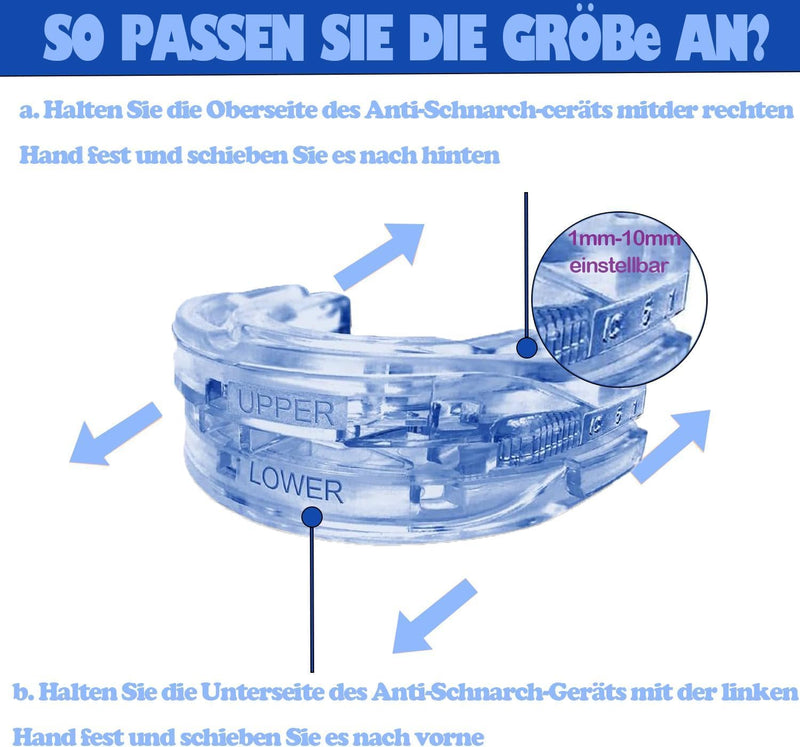 [Australia] - Snoring splint, anti-snoring splint, snoring stopper, snoring-free pro, snoring splint for men and women, anti-snoring mouthpiece (blue, 1 generation) blue 