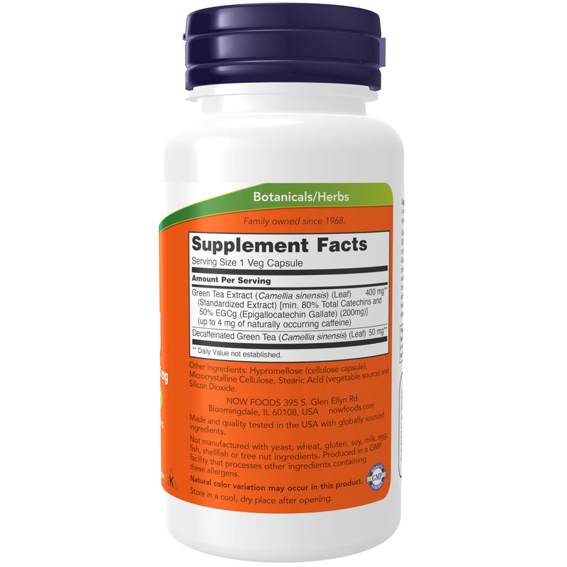 NOW Foods Supplements, EGCg Green Tea Extract 400 mg, Free Radical Scavenger*, 90 Veg Capsules 90 Count (Pack of 1)