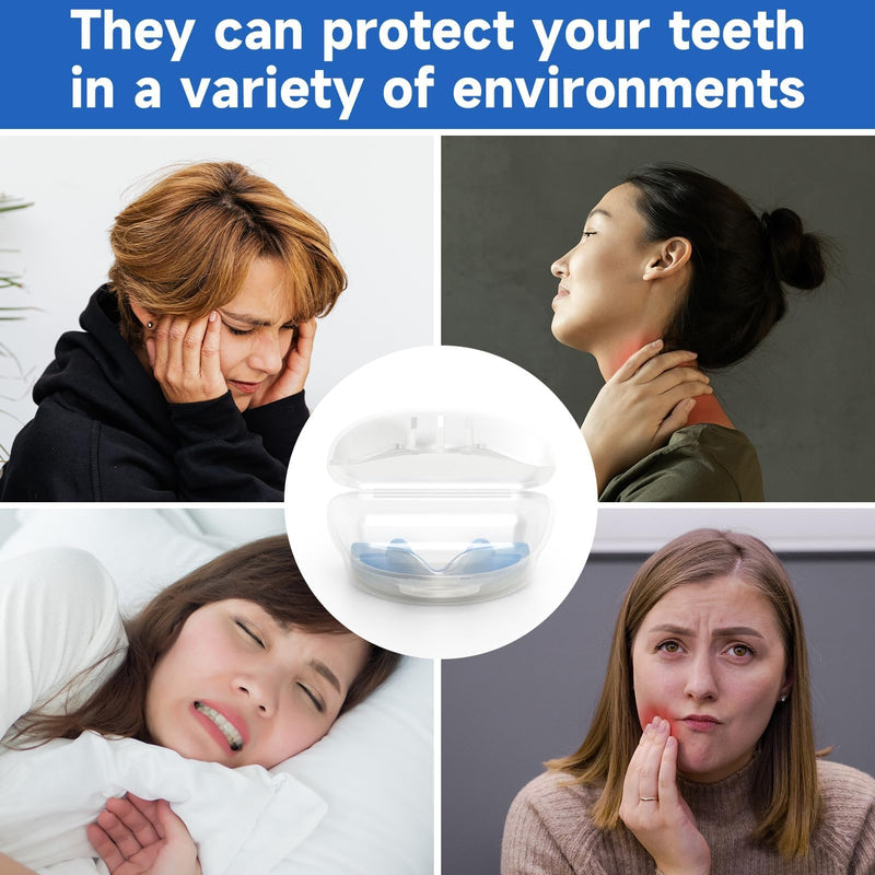 [Australia] - 4 Pack Blue Kids Mouth Guard for Grinding Teeth, Moldable Kid Mouth Guard for Clenching Teeth at Night, Comfortable Mouthguard Stops Bruxism, TMJ Small Size for Kids 